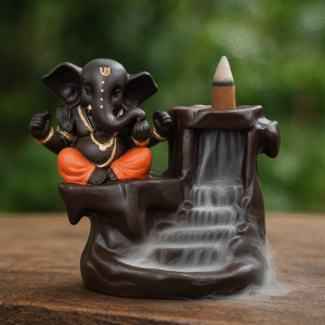Ganesh Backflow Incense Holder with 20Smoke Backflow Incenses