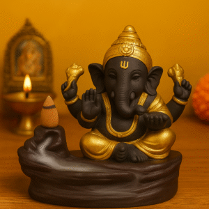 Ganesha Smoke Fountain Incense Holder with 20Backflow Incense