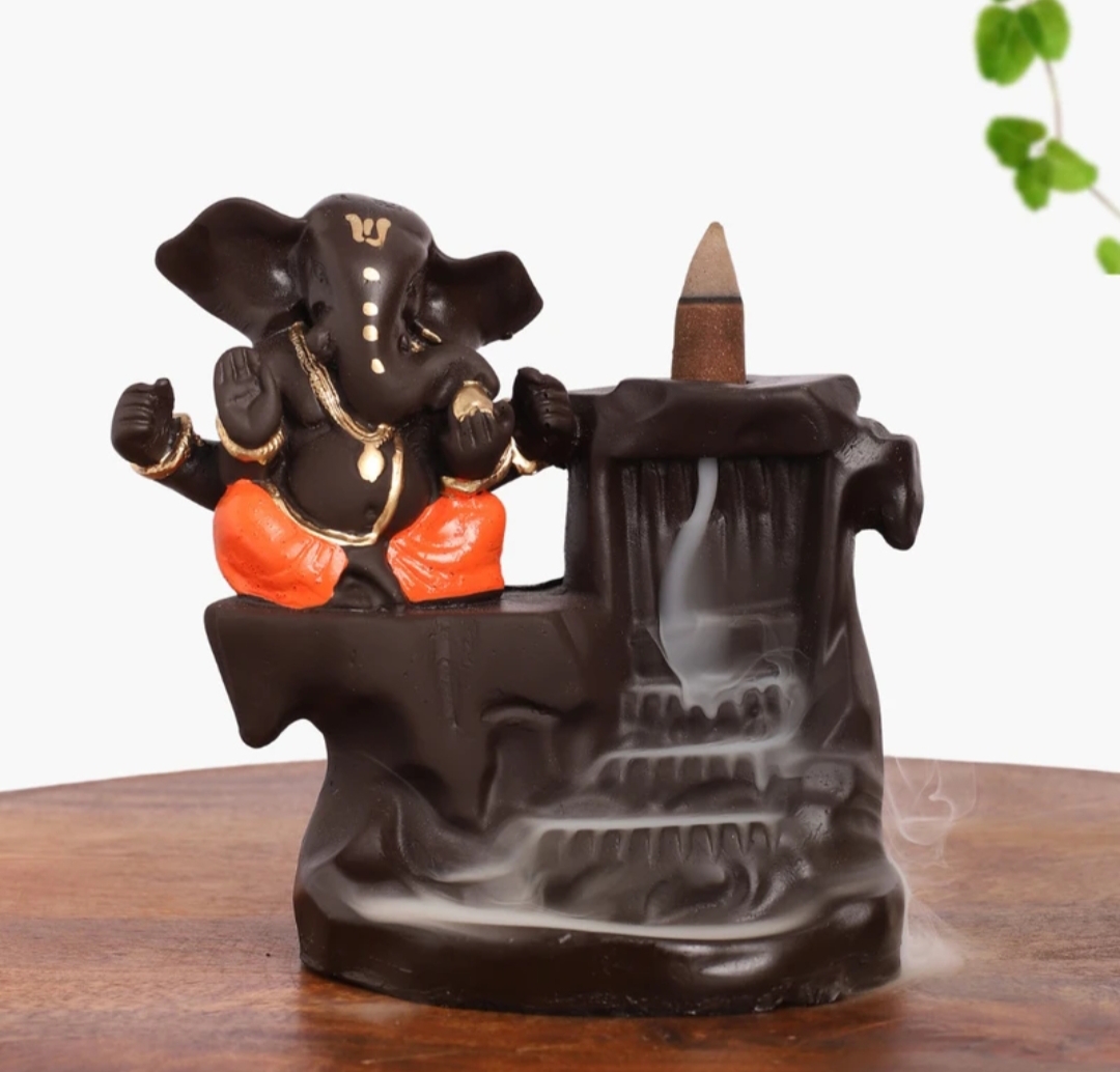 Ganesh Backflow Incense Holder with 20Smoke Backflow Incenses - Image 2