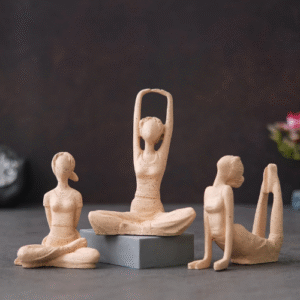 3 Small Yoga Lady Set beautiful polyresin  Showpiece statue