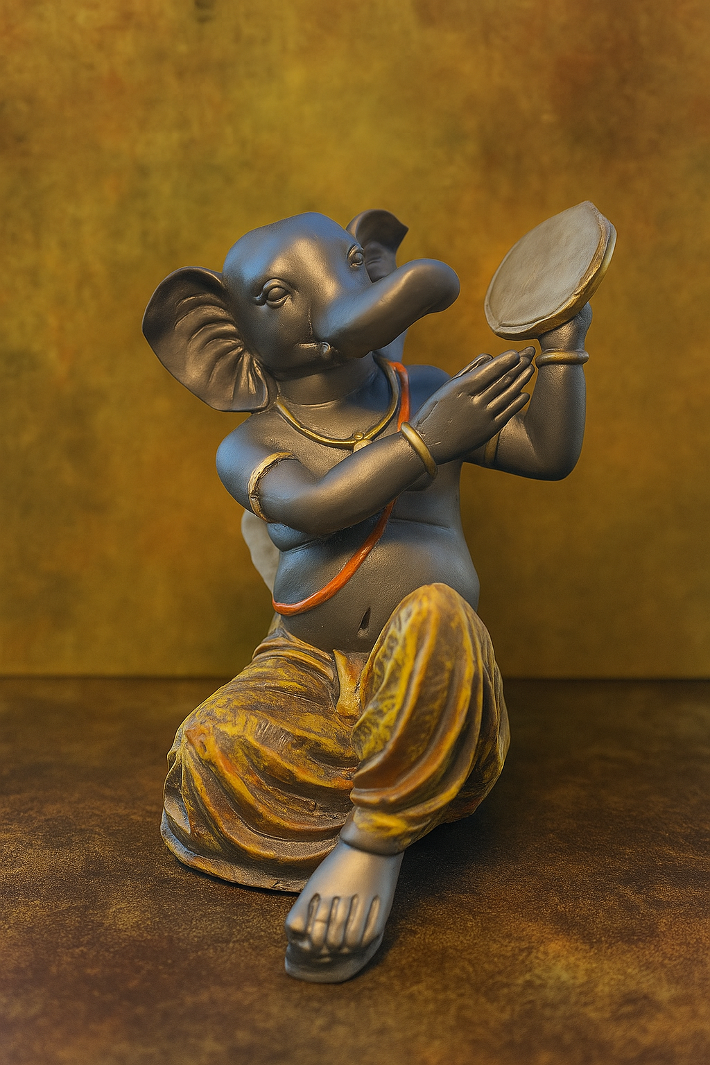 Big dafali Ganesha Idol Symbol of Rhythm and Divine Blessings - Image 4