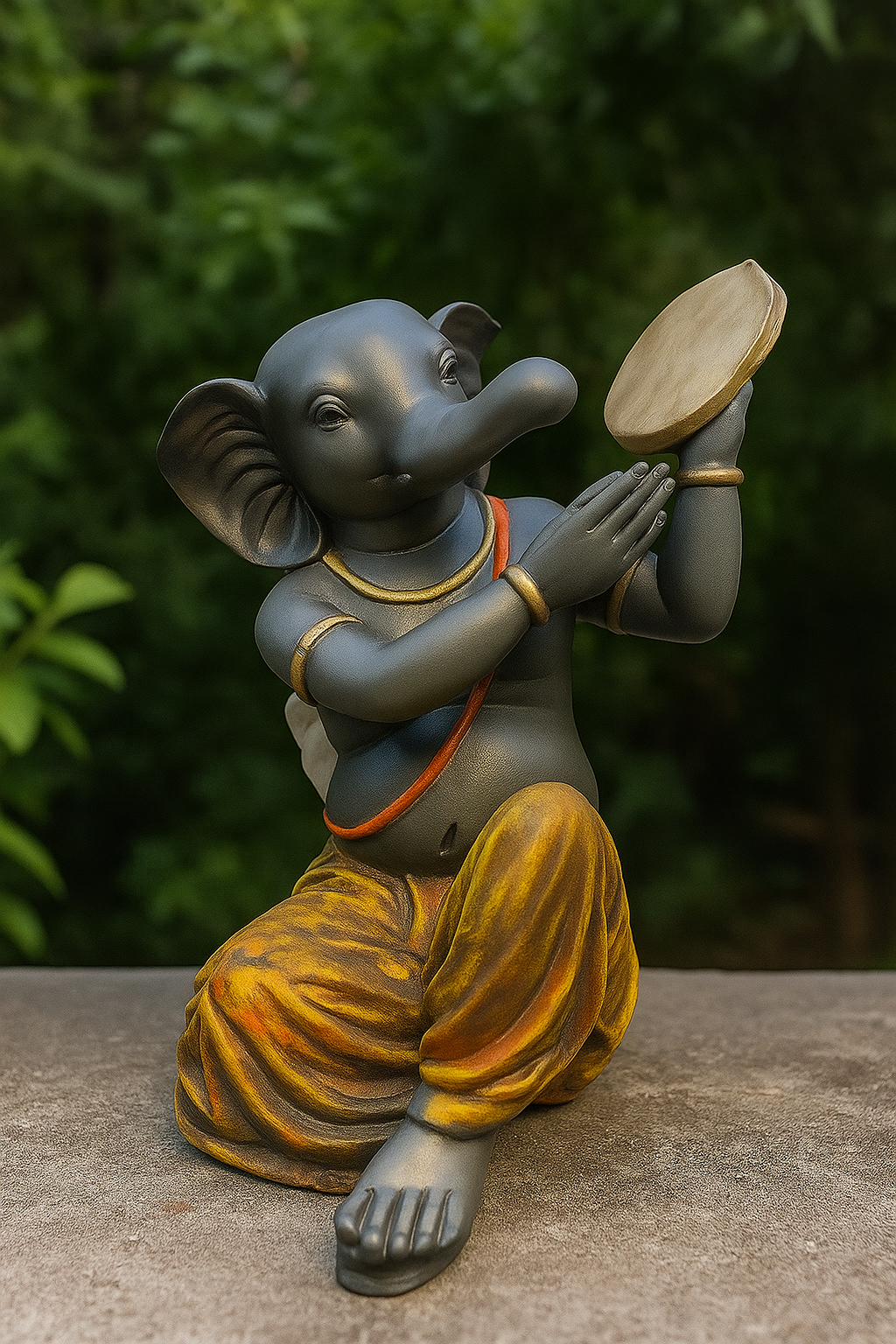 Big dafali Ganesha Idol Symbol of Rhythm and Divine Blessings - Image 3