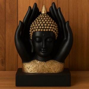 Meditating 2Palm Buddha Idols for Home Decor (25 X 16 cm-Multicolor)