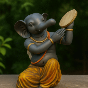 Big dafali Ganesha Idol Symbol of Rhythm and Divine Blessings